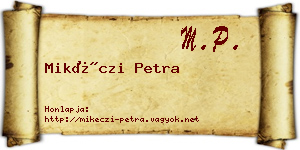 Mikéczi Petra névjegykártya